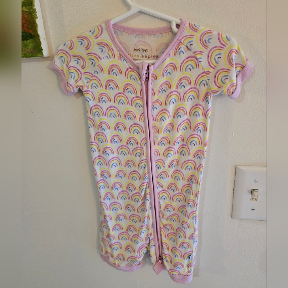 Little Sleepies Pastel Rainbows Shorty Zippy